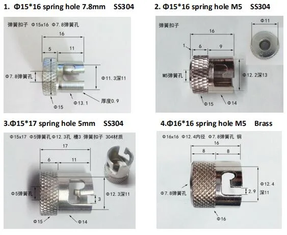 Thermocouple and Rtd Probe Bayonet Fittings