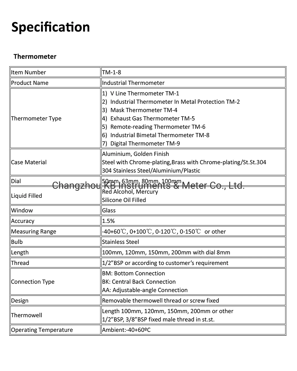 Gas Pressure Temperature Gauge Bimetallic Thermometer Adjustable Angle Connection