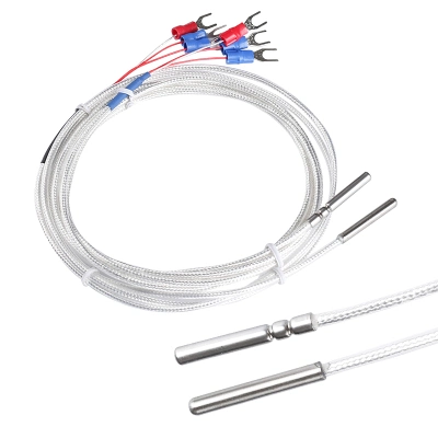 Capteur de température Rtd PT100 Sonde SS304 avec câble PTFE 1000mm Résistance thermique PT100 Rtd